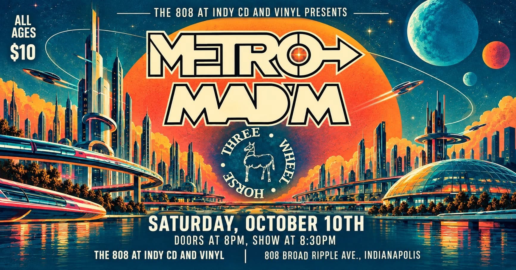 Metro & Mad'm at The 808 at Indy CD and Vinyl — Saturday October 10, Doors 8PM Show 8:30PM. All Ages $10.